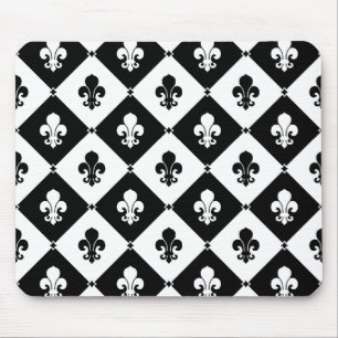 Diamond Fleur De Lis Pattern Mouse Pad