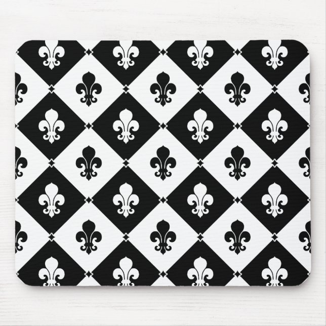Diamond Fleur De Lis Pattern Mouse Pad (Front)
