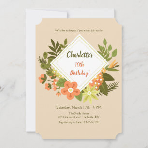 Diamond Floral Invitation