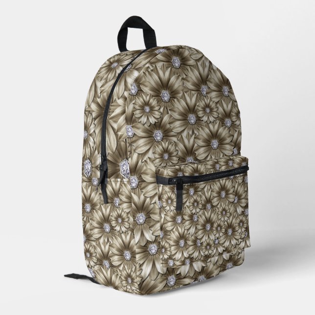 Diamond Flowers Backpack (Back Corner Left)