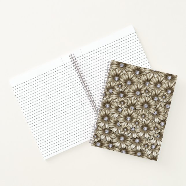 Diamond Flowers Notebook Gemstone (Inside)