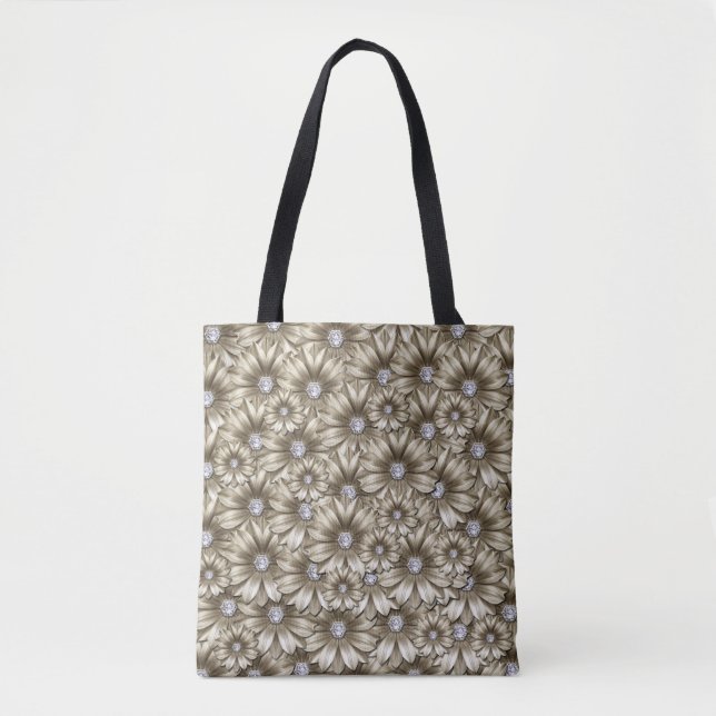 Diamond Flowers Tote Bag (Front)