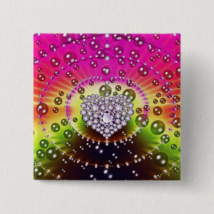 Diamond Fractal 15 Cm Square Badge