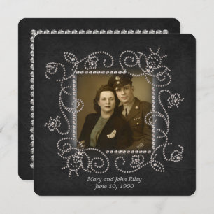 Diamond frame wedding Anniversary open house Invitation