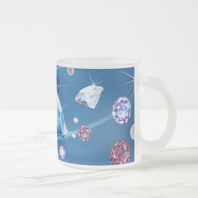 Diamond Galaxy 12 Frosted Glass Coffee Mug (Right)