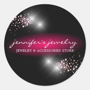Diamond Gem Jewellery Shop Homemade Accessories Classic Round Sticker