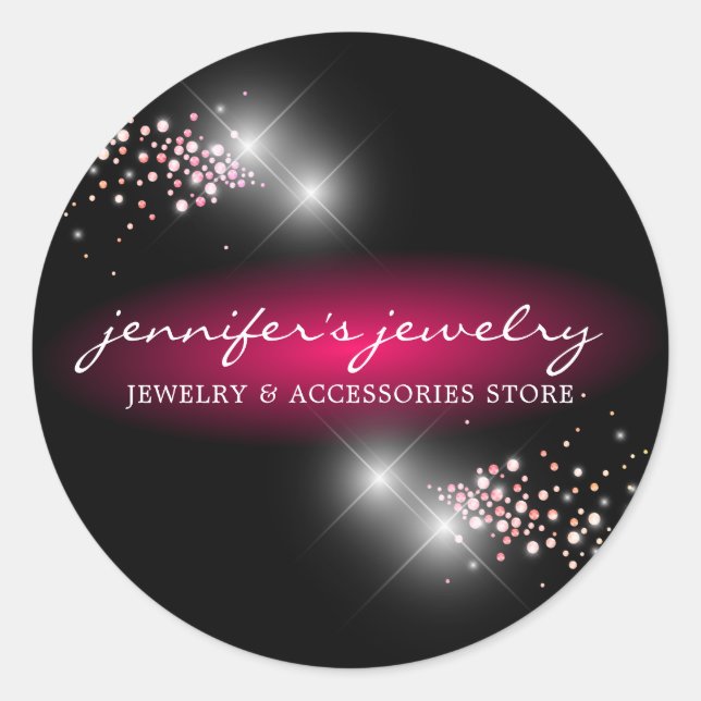 Diamond Gem Jewellery Shop Homemade Accessories Classic Round Sticker (Front)