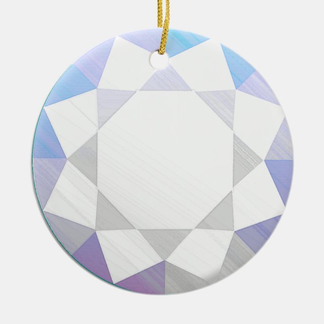 Diamond Gemstone / Jewel Graphic Image  Ceramic Tree Decoration (Front)