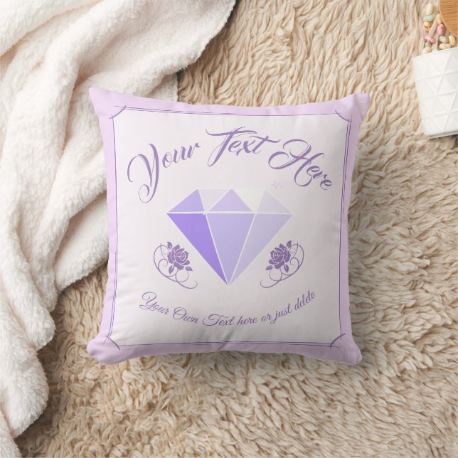 Diamond Gemstone. Jewellery. 60 Wedding Anniversar Cushion (Blanket)