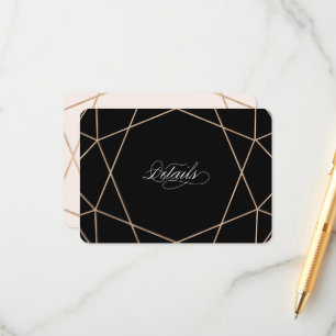 Diamond Gemstone Modern Geometric Wedding Details Enclosure Card