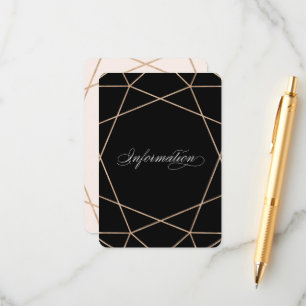Diamond Gemstone Modern Geometric Wedding Info Enclosure Card