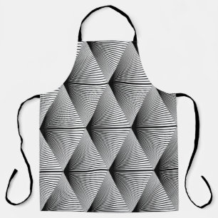 Diamond Geometric: Monochrome Vintage Design Apron
