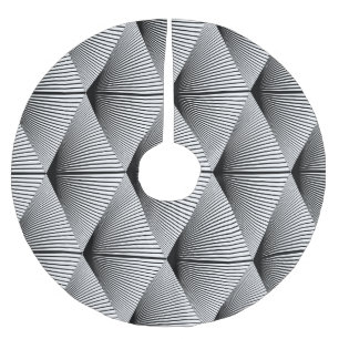 Diamond Geometric: Monochrome Vintage Design Brushed Polyester Tree Skirt