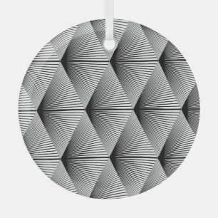 Diamond Geometric: Monochrome Vintage Design Glass Tree Decoration