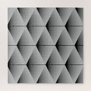 Diamond Geometric: Monochrome Vintage Design Jigsaw Puzzle