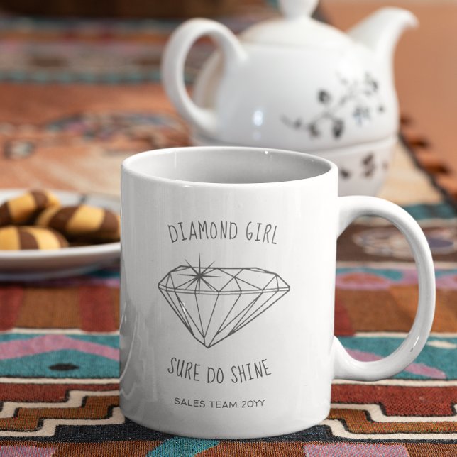 Diamond Girl Shine Personalised Coffee Mug (Creator Uploaded)
