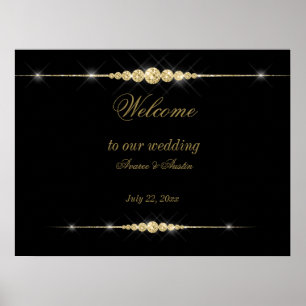 Diamond Glitter Welcome to Our Wedding Poster