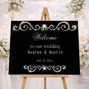 Diamond Glitter Welcome to Our Wedding Poster