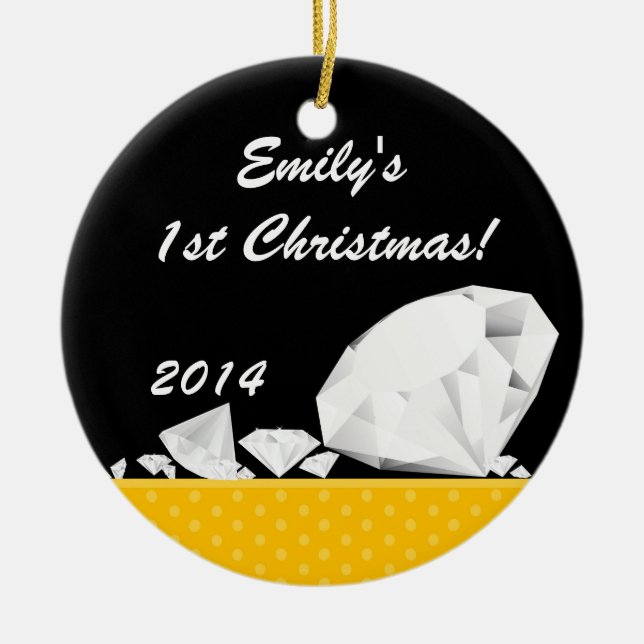 Diamond Glitz Glam Glam Personalised Name Ornament (Front)