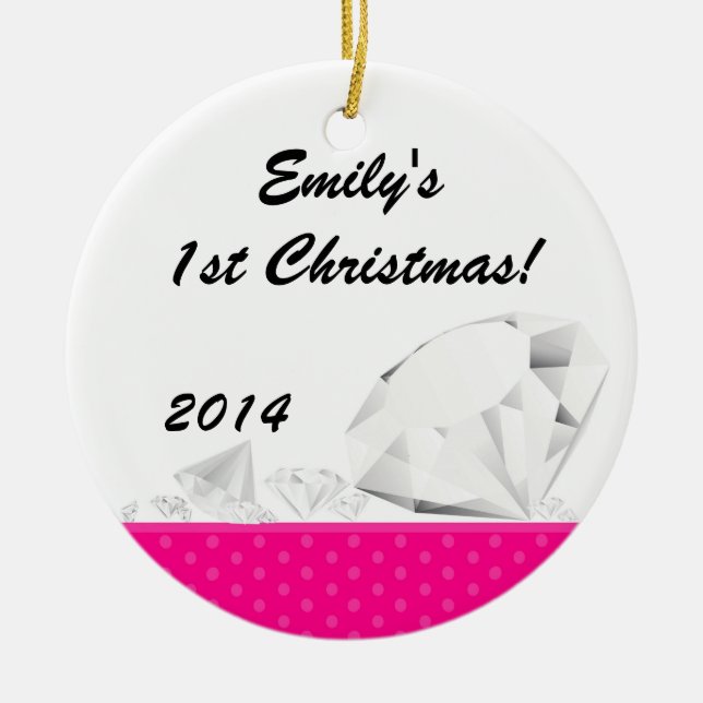 Diamond Glitz Glam Glam Personalised Name Ornament (Front)