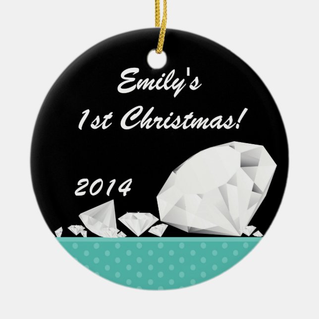 Diamond Glitz Glam Glam Personalised Name Ornament (Front)