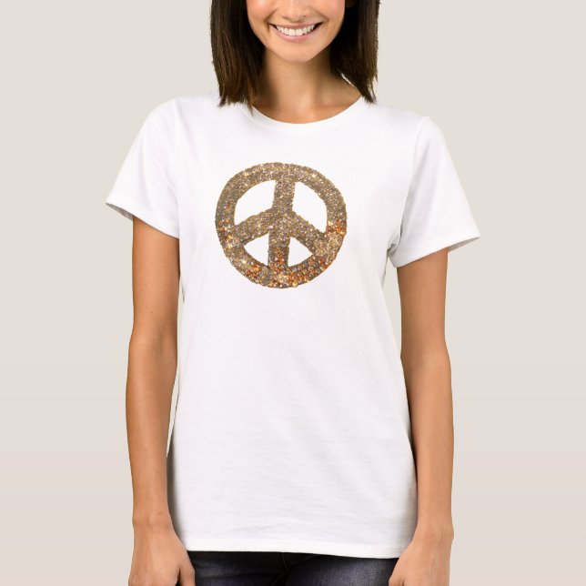 Diamond & Gold Peace Sign T-Shirt (Front)