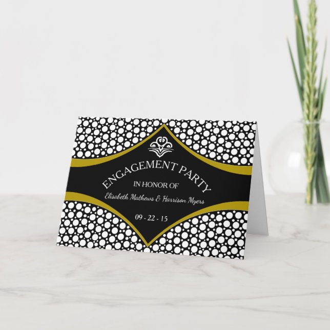 Diamond Gold Wedding Engagement Invitation (Front)