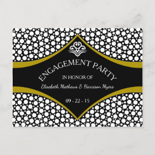 Diamond Gold Wedding Engagement Invitation Postcard