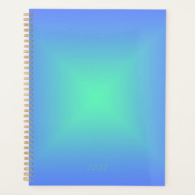 Diamond gradient blue to aquamarine green  planner (Front)