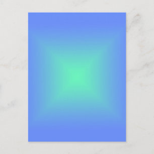 Diamond gradient blue to aquamarine green postcard