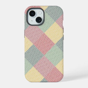 Diamond Grid Pattern Modern Holiday Christmas iPhone 15 Case