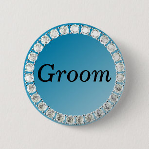 Diamond Groom 6 Cm Round Badge