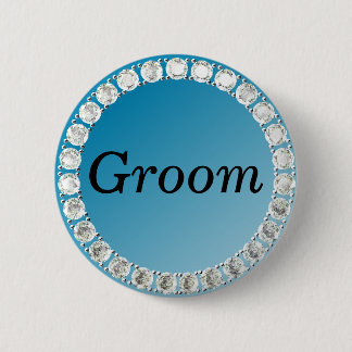 Diamond Groom 6 Cm Round Badge