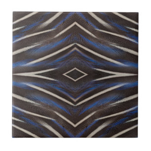Diamond guinea fowl feather design tile