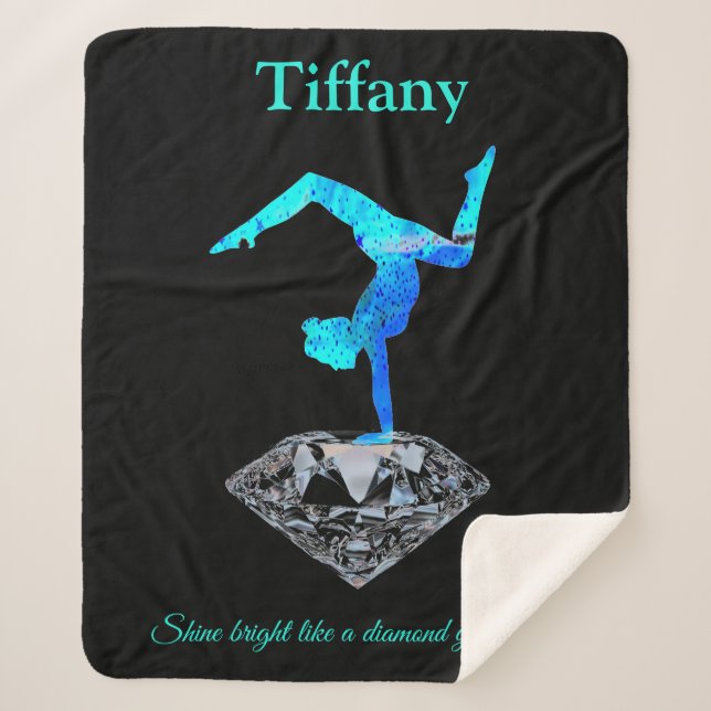 Diamond Gymnast Shine Bright Sherpa Blanket (Front)