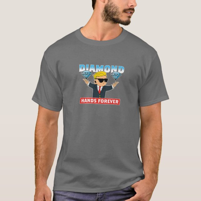 Diamond Hands Forever Cryptocurrency T-Shirt (Front)