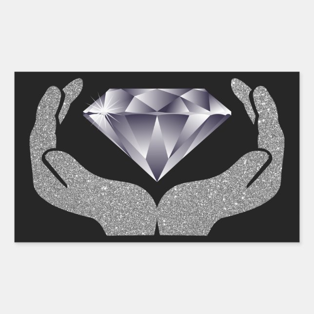 Diamond Hands Rectangular Sticker (Front)