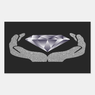 Diamond Hands Rectangular Sticker