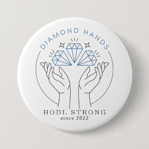 Diamond Hands Stock & Crypto Trader Funny 7.5 Cm Round Badge