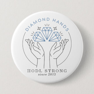 Diamond Hands Stock & Crypto Trader Funny 7.5 Cm Round Badge