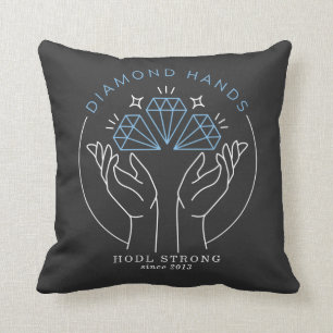 Diamond Hands Stock & Crypto Trader Funny Cushion