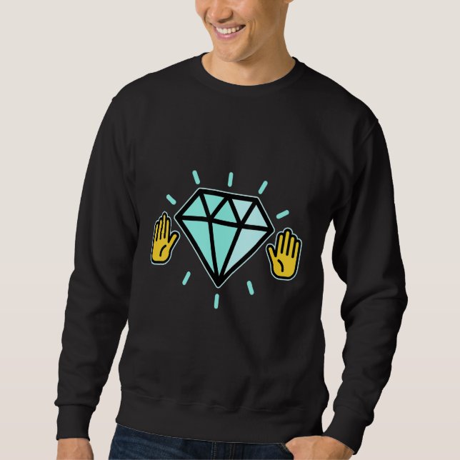 Diamond Hands Stocks Trading Bitcoin BTC Cryptocur Sweatshirt (Front)