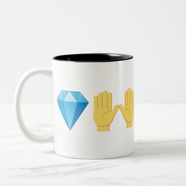 Diamond Hands Two-Tone Coffee Mug (Left)