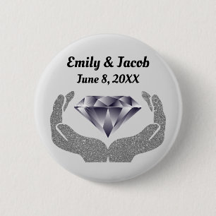 Diamond Hands Wedding 6 Cm Round Badge