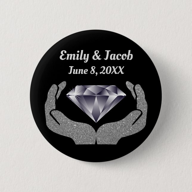 Diamond Hands Wedding Button (Front)