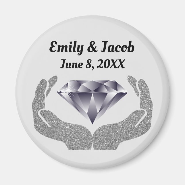 Diamond Hands Wedding Magnet (Front)