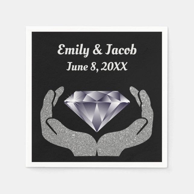 Diamond Hands Wedding Paper Napkin (Front)