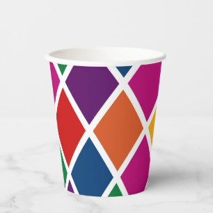 Diamond Harlequin Pattern Large Paper Cup