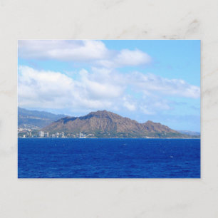 Diamond Head Crater with Dramatic Clouds Oahu Postcard