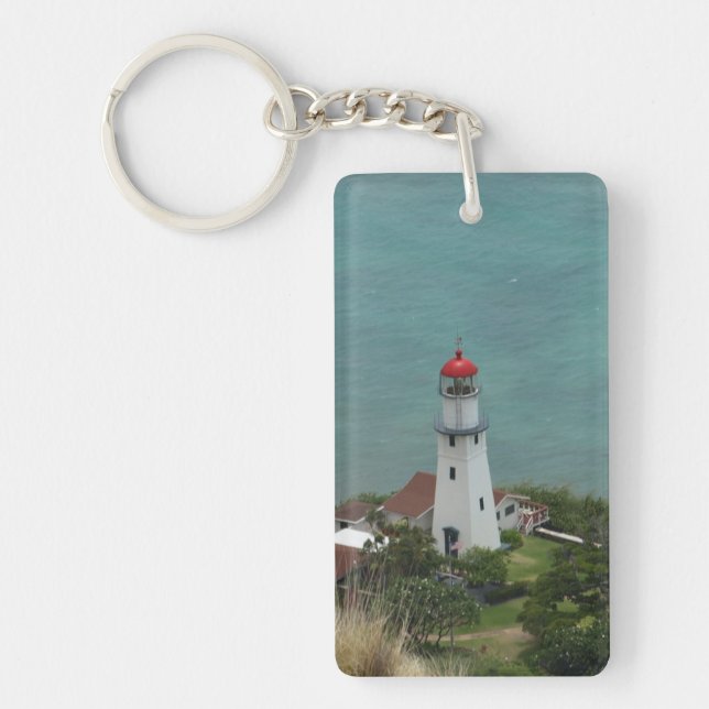 Diamond Head Lighthouse in Hawaii photo  Key Ring (Front)